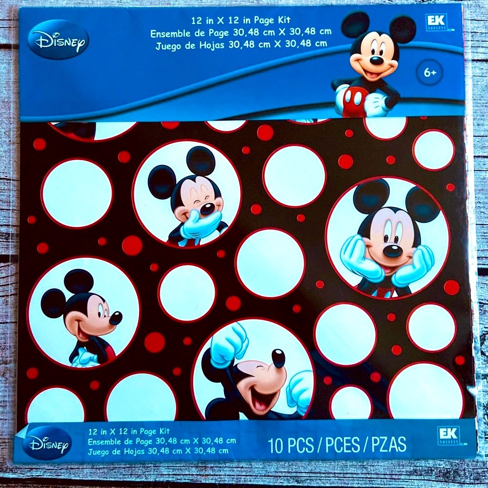 NWT. Paper pack New in packaging. 10 Mickey Mouse textured paper. 12 x 12 in - Picture 4 of 10
